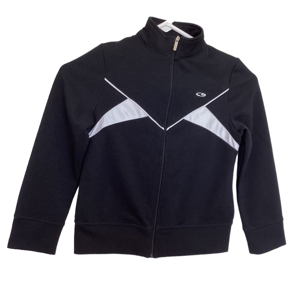 C9 by Champion black white lightweight zip up warm up jacket | girls S | spring